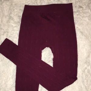 Maurice’s red knit leggings
